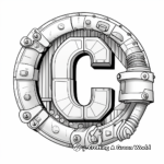 3D Letter C Coloring Pages for Kids 3