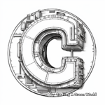 3D Letter C Coloring Pages for Kids 4