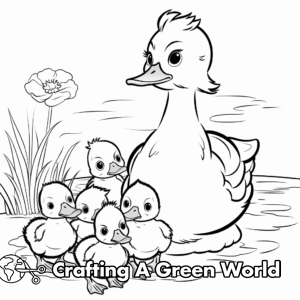 5 Little Ducks Coloring Pages - Free &amp; Printable!