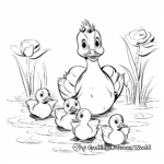 5 Little Ducks and Mother Duck Coloring Pages 3