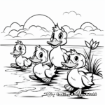 5 Little Ducks at Sunset Coloring Pages 4