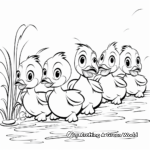 5 Little Ducks in a Row Coloring Pages 1