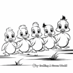 5 Little Ducks in a Row Coloring Pages 2