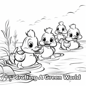 5 Little Ducks Coloring Pages - Free &amp; Printable!