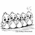 5 Little Ducks in a Row Coloring Pages 4