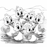 5 Little Ducks Sing-a-Long Coloring Sheets 1