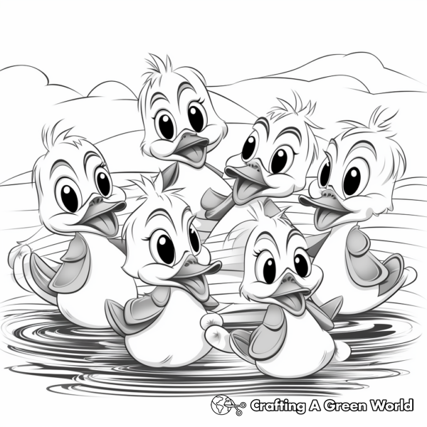 5 Little Ducks Coloring Pages - Free &amp; Printable!