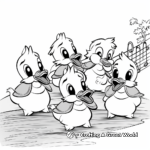 5 Little Ducks Sing-a-Long Coloring Sheets 2