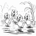 5 Little Ducks Sing-a-Long Coloring Sheets 3