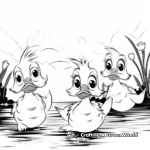 5 Little Ducks Sing-a-Long Coloring Sheets 4