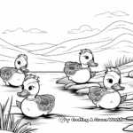 5 Little Ducks with a Landscape Coloring Pages 2