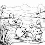 5 Little Ducks with a Landscape Coloring Pages 3
