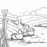 5 Little Ducks with a Landscape Coloring Pages 4