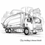 A Day in a Lifecycle of a Recycling Truck Coloring Pages 2