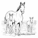 A Fam of Farm Horses Coloring Pages 2