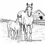 A Fam of Farm Horses Coloring Pages 3