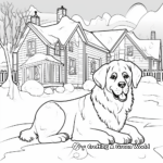 A St Bernard on a Snowy Day Coloring Pages 1