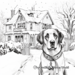 A St Bernard on a Snowy Day Coloring Pages 2