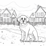 A St Bernard on a Snowy Day Coloring Pages 4