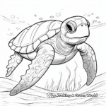 Absorbing Loggerhead Turtle Coloring Pages 2