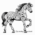 Abstract Arabian Horse Coloring Pages for Artists 1