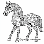 Abstract Arabian Horse Coloring Pages for Artists 2