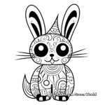 Abstract Art Bunny Unicorn Coloring Pages 3