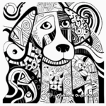 Abstract Art Dog Coloring Pages for Adults 3