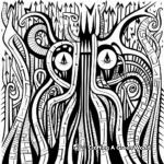 Abstract Art Kraken Coloring Pages 2
