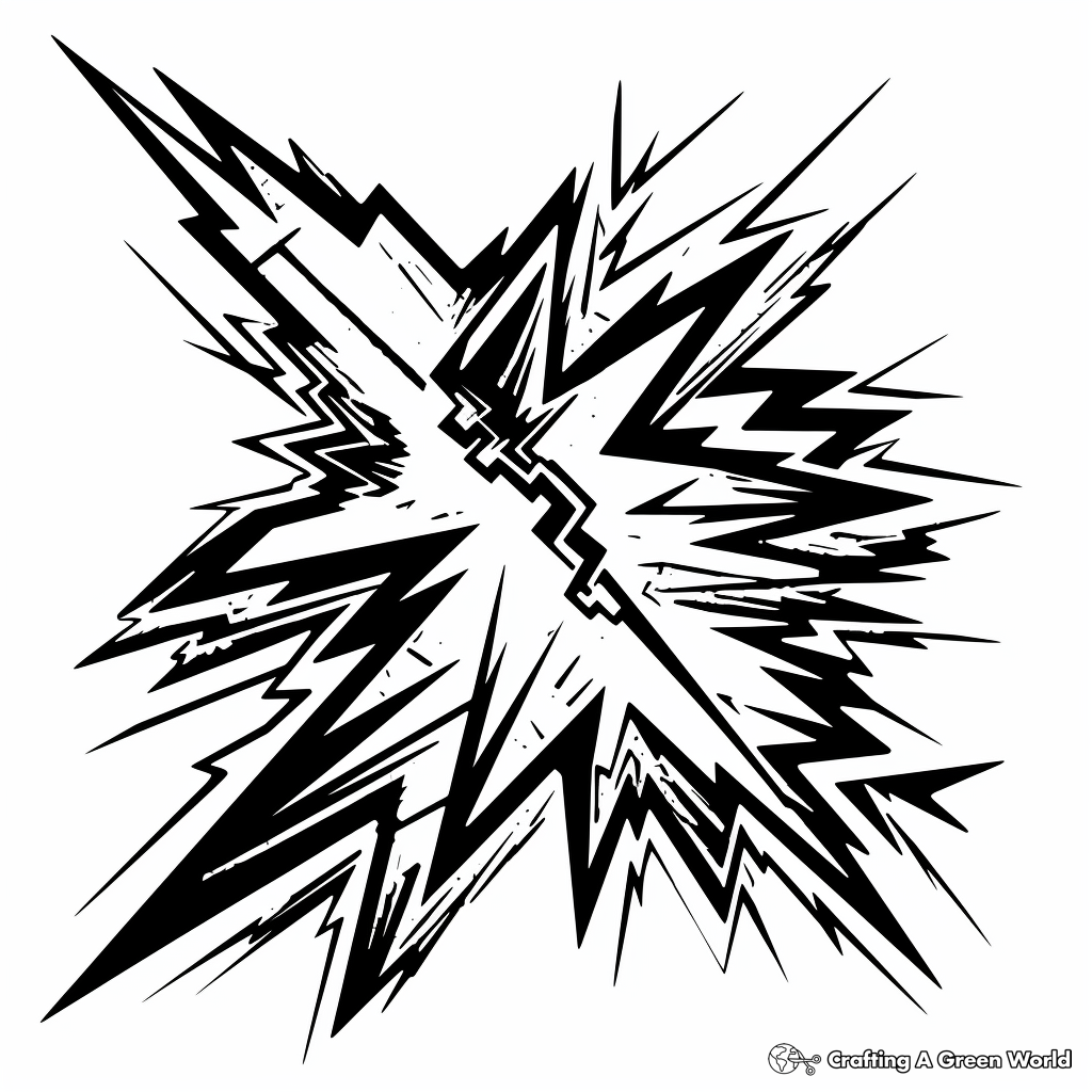 Abstract Art Lightning Bolt Coloring Pages 4