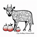 Abstract Art Strawberry Cow Coloring Pages for Artists 1