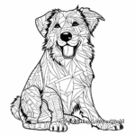 Abstract Artistic Border Collie Coloring Pages 4