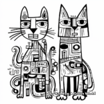 Abstract Artistic Coloring Pages of Dogs and Cats 2