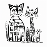 Abstract Artistic Coloring Pages of Dogs and Cats 3