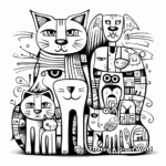 Abstract Artistic Coloring Pages of Dogs and Cats 4