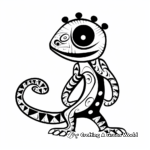 Abstract Artistic Gecko Coloring Designs 1