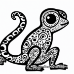 Abstract Artistic Gecko Coloring Designs 2