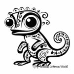 Abstract Artistic Gecko Coloring Designs 4