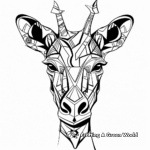 Abstract Artistic Giraffe Head Coloring Pages 1