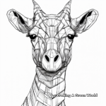 Abstract Artistic Giraffe Head Coloring Pages 2
