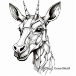 Abstract Artistic Giraffe Head Coloring Pages 3