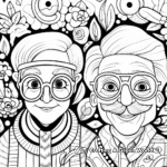 Abstract Artistic Grandparents Coloring Pages 1