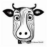 Abstract Cow Face Coloring Pages for Artists 4