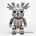 Abstract Deer Kachina Doll Coloring Pages for Art Lovers 1