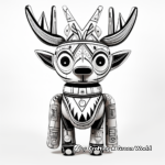 Abstract Deer Kachina Doll Coloring Pages for Art Lovers 3