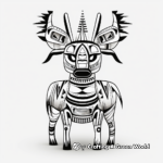 Abstract Deer Kachina Doll Coloring Pages for Art Lovers 4
