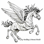 Abstract Design Flying Unicorn Coloring Pages 1
