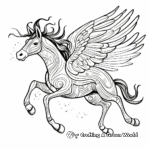 Abstract Design Flying Unicorn Coloring Pages 2