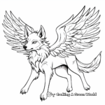 Abstract Flying Winged Wolf Coloring Pages for Artists 2
