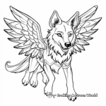 Abstract Flying Winged Wolf Coloring Pages for Artists 3